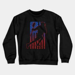 Lacrosse Usa American Flag Crewneck Sweatshirt